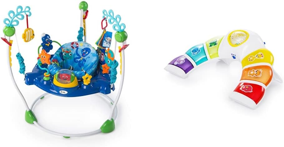 Baby Einstein, Neptune's Ocean Discovery Baby Activity Jumper & Bouncer, Play Centre with Removable Toys, Ages 6 Months+ & Glow & Discover Light Bar Musical Activity Station, Age 3 Months+