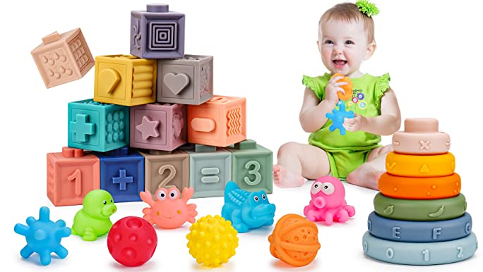 photo of baby playing with baby activity toy