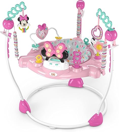 Bright Starts, Disney Baby Minnie Mouse Activity Jumper - Forever Besties with Lights and Melodies, 6 Months +