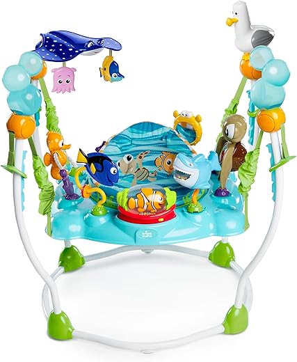 Bright Starts, Disney Baby, Finding Nemo Sea of Activities Jumper, Activity Centre with 13 Activities, Lights, Music and Ocean Sounds, Adjustable Height, 360° Rotation, Ages 6 Months +