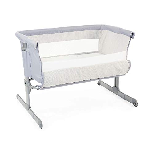 Chicco Next2Me Original, Grey | Side-Sleeping Crib, Adjustable Height, inc. Mattress and Travel Bag