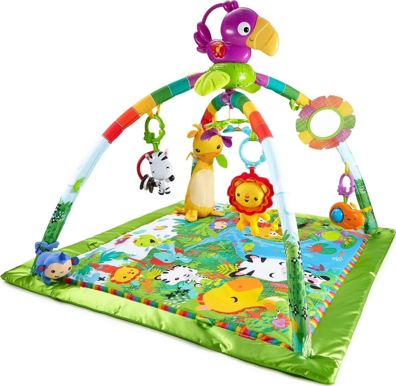 Fisher-Price DFP08 Rainforest Gym, Baby Playmat with Music and Lights, Suitable from Birth for New-Borns