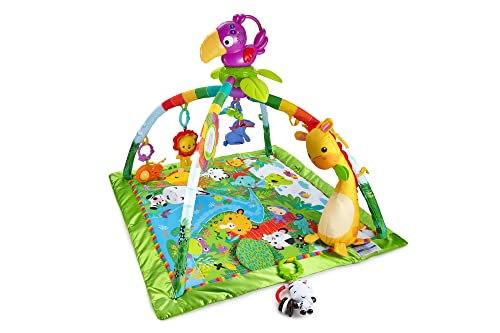 Fisher-Price Rainforest Music & Lights Deluxe Gym, baby gym with lights, music and colorful characters, GXC35