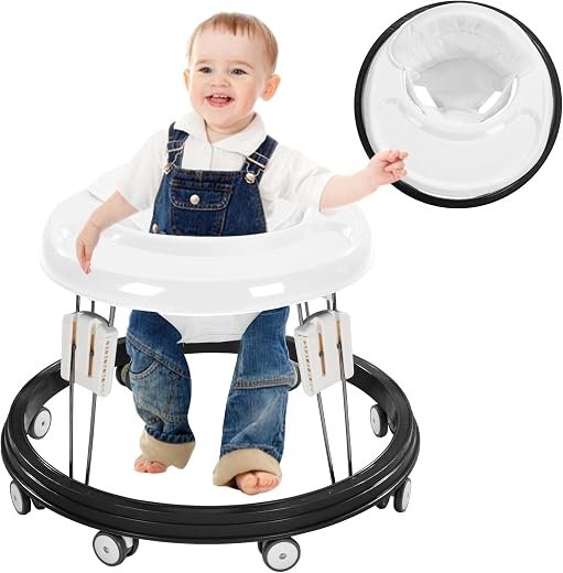 Foldable Anti-Rollover 5-Level Adjustable Baby Walker