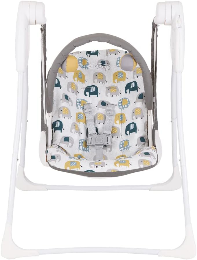 Graco Baby Delight Swing with 2 swing speeds, compact fold and lightweight at only 4.67kg, for rest for Play, Suitable from birth to approx. 6 months (0-9kg), Parade fashion