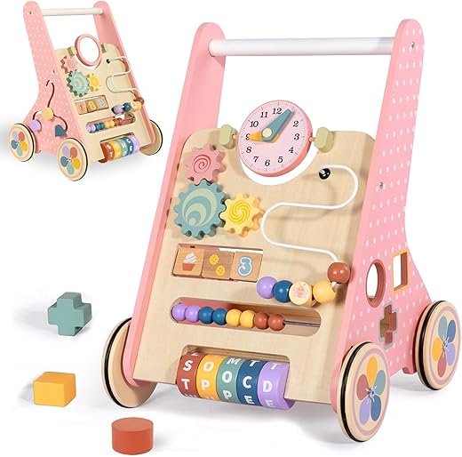 LOL-FUN Wooden 10in1 Push-Along Toddler Walker