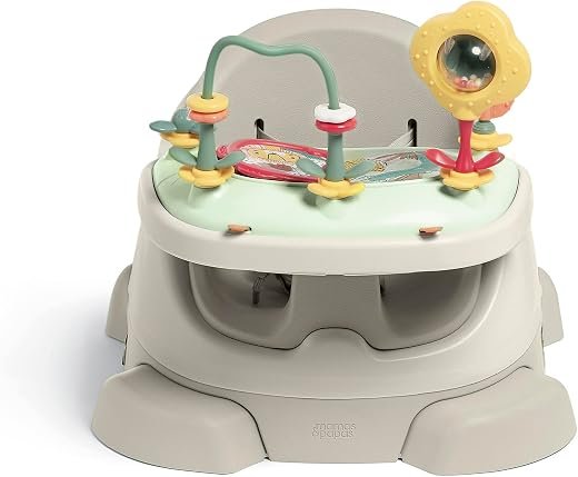 Mamas & Papas Baby Bug Booster Seat for Dining, Detachable Tray, Harness, Adjustable Seat and Non-Slip Feet, Clay