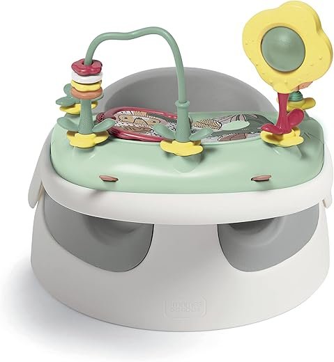 Mamas & Papas Baby Snug Seat and Activity Tray with Adjustable Features, Supportive, Stable and Easy Clean Design, Pebble Grey