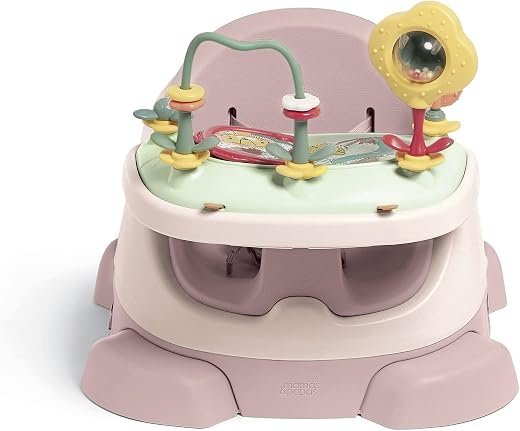 Mamas & Papas Bug 3-in-1 Baby Booster Seat & Activity Tray - Blossom Pink | 3-in-1 Versatile Design, Interactive Removable Play Tray, Secure 3-Point Harness, Easy-Clean Surface, Lightweight & Portable