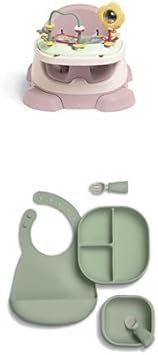 Mamas & Papas Baby Bug Booster Seat for Dining, Detachable Tray, Harness, Adjustable Seat and Non-Slip Feet, Clay | 3-in-1 Versatile Design, Interactive Removable Play Tray, Secure 3-Point Harness, Easy-Clean Surface, Lightweight & Portable