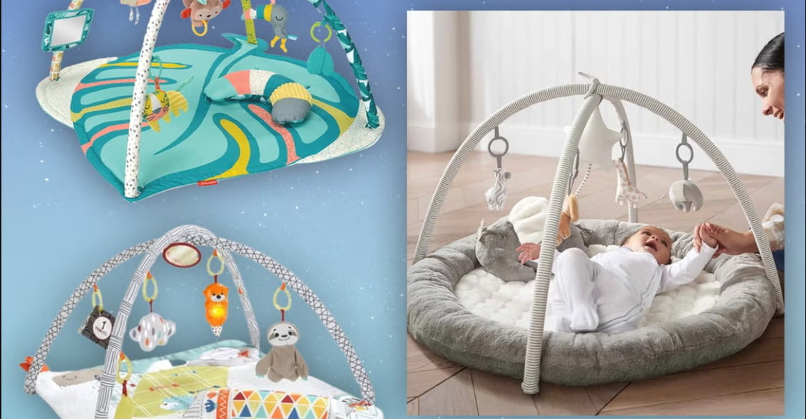 photos of different baby play mats