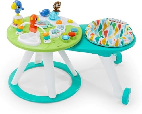Bright Starts, Around We Go 2-in-1 Walk-Around Activity Centre and Play Table - Tropic Cool, Walker with Music, Lights and...