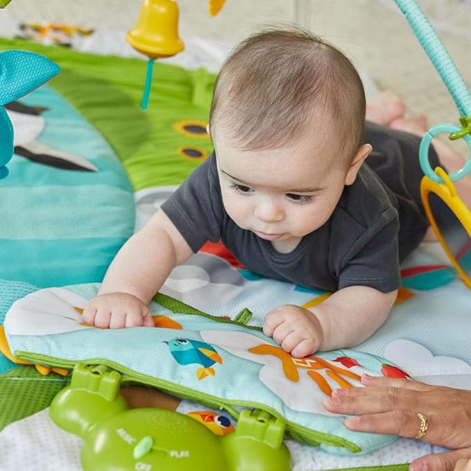 tummy time play with baby using the gymini baby play gym